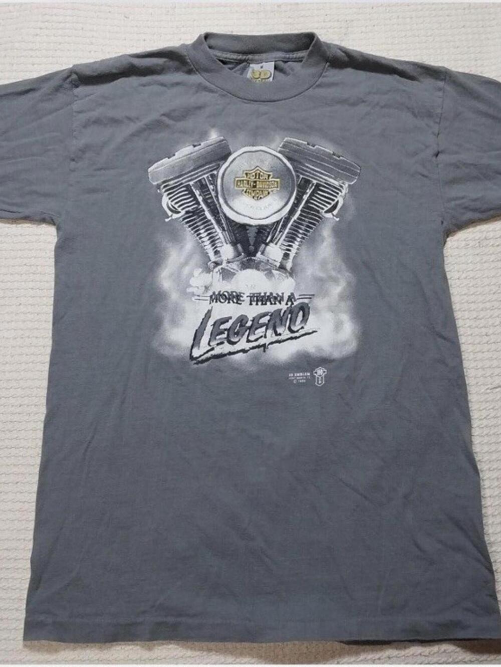 Harley Davidson Vintage 80's 3D Emblem single stitch Tshirt Biker skate grunge M